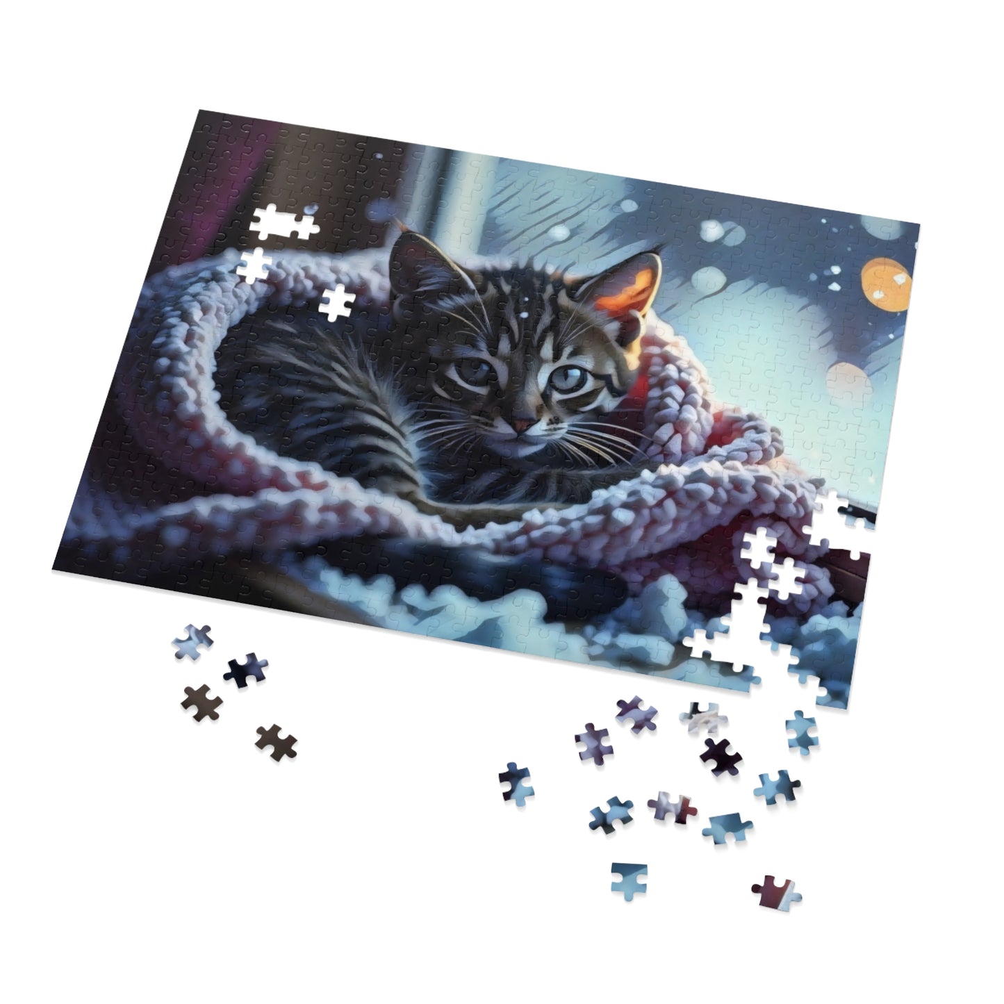 Jigsaw Puzzle - Cozy Winter Vigil by Chaia Malana Art