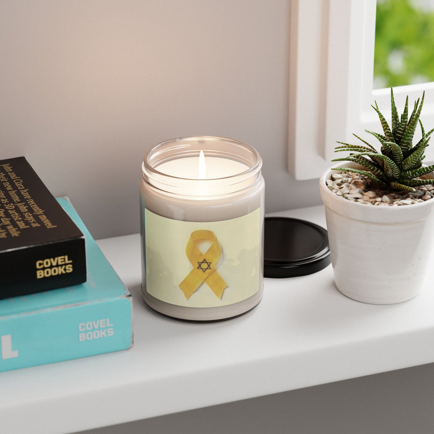 Soy Candle - Unbroken Hope Yellow Ribbon Star of David 9oz