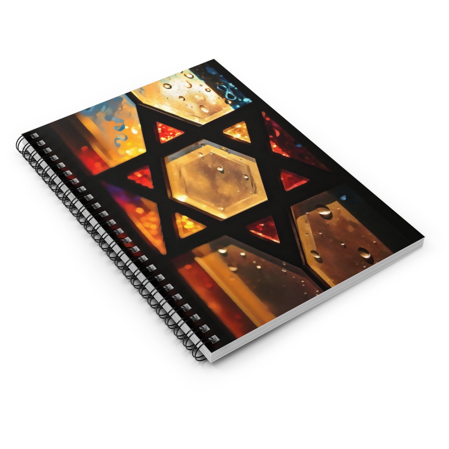 Notebook - Eternal Light Star of Remembrance Stained Glass Design