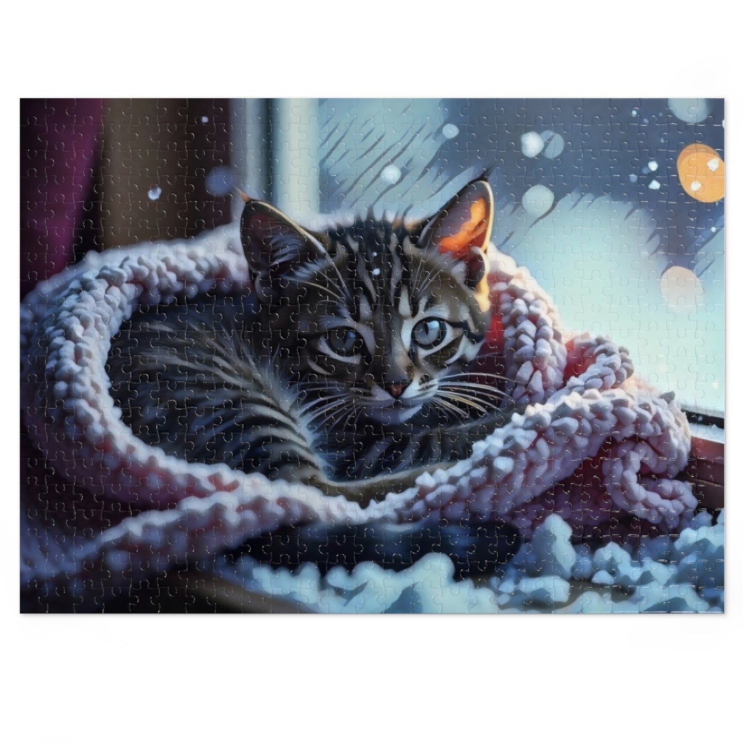 Jigsaw Puzzle - Cozy Winter Vigil by Chaia Malana Art