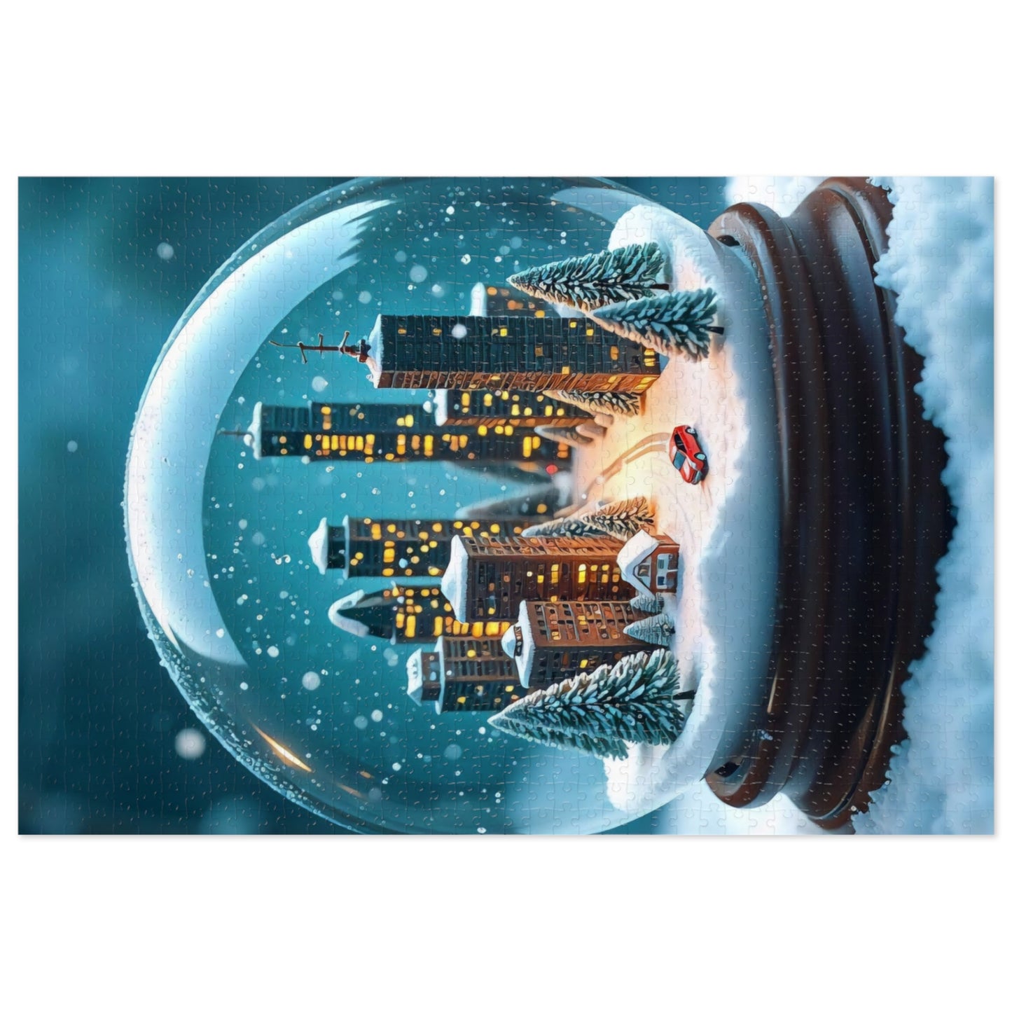 Jigsaw Puzzle Enchanted Cityscape Globe Art by Chaia Malana 1000-Piece