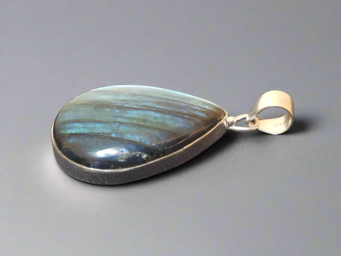 Labradorite Teardrop Sterling Silver Pendant