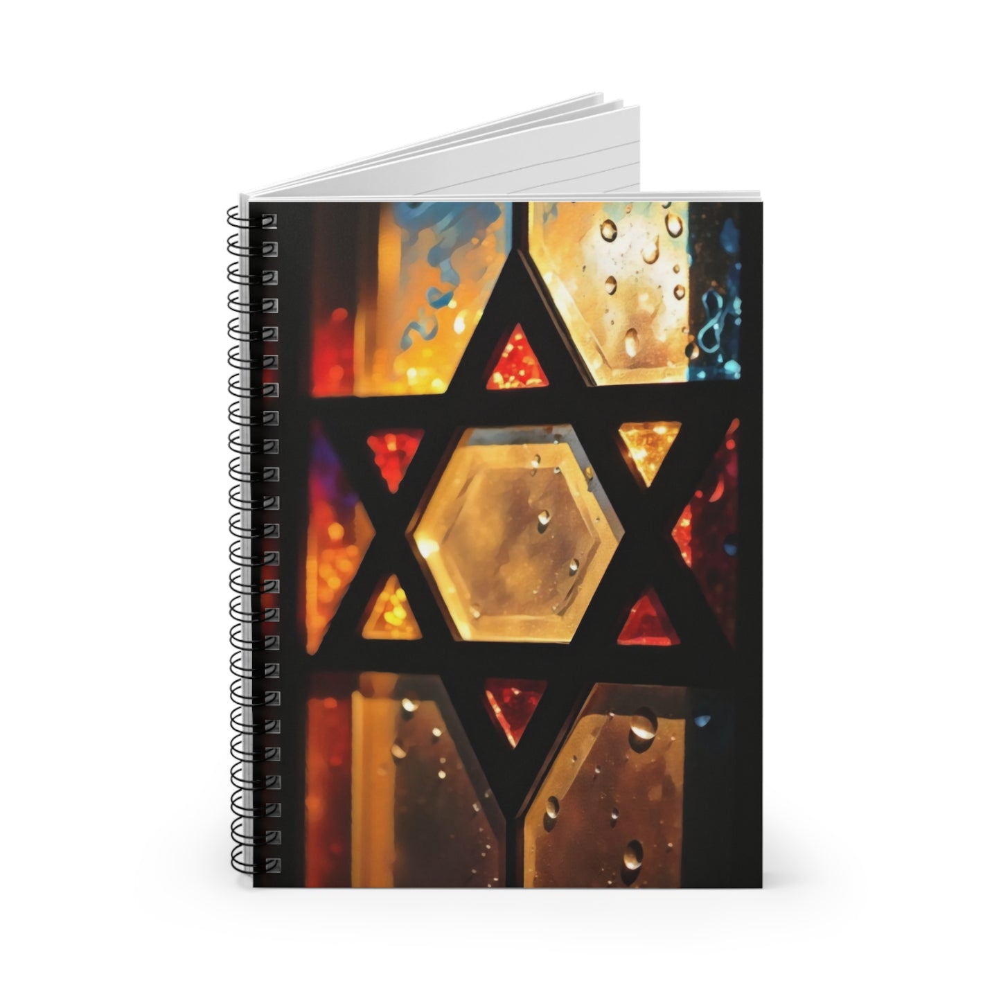 Notebook - Eternal Light Star of Remembrance Stained Glass Design