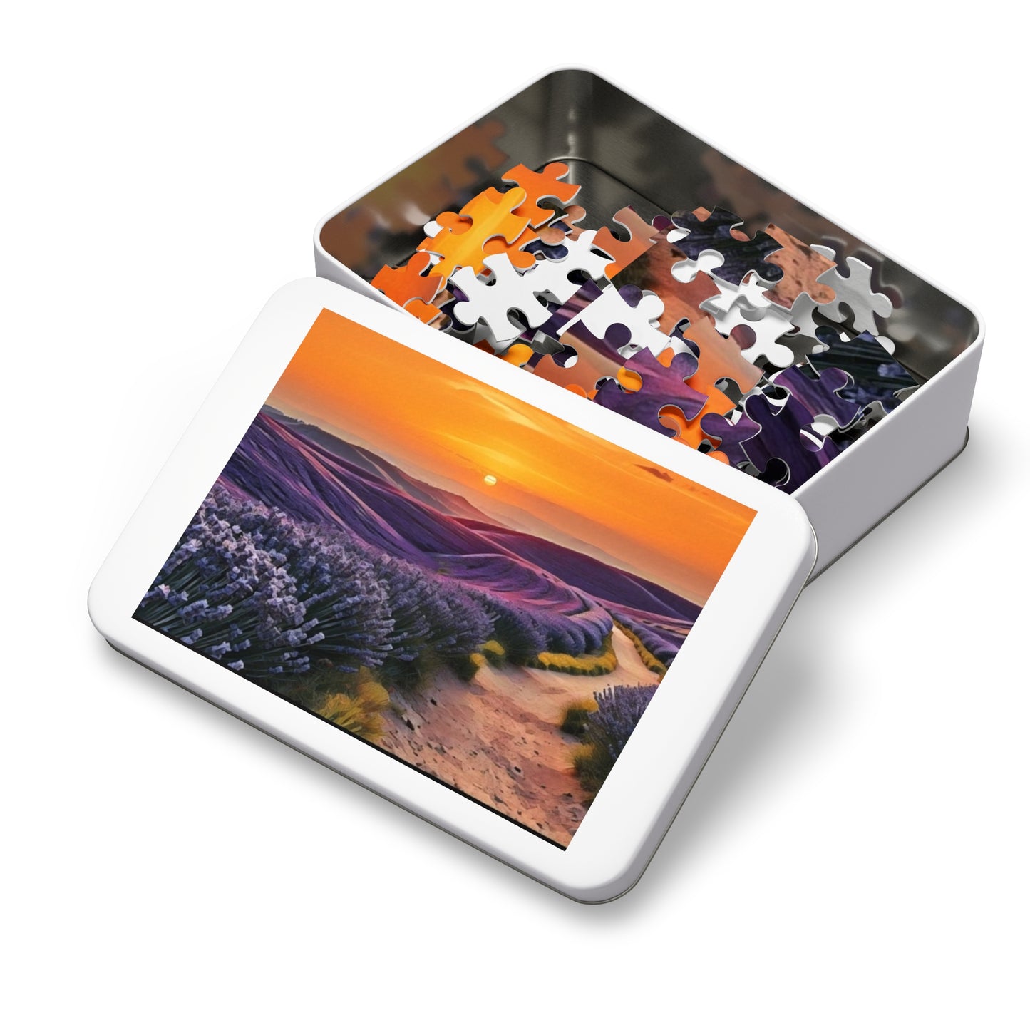 Jigsaw Puzzle - Path through Lilac Field and Sun Art