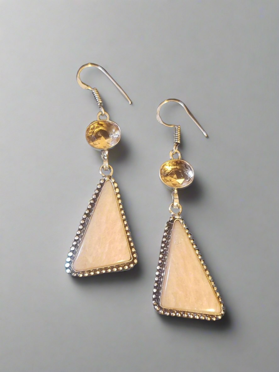 Sunstone & Citrine Earrings