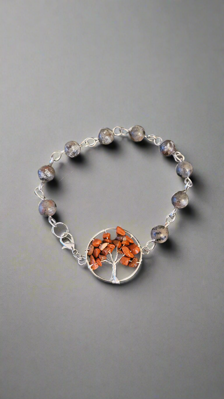 Flame Jasper Tree of Life Yuperlite Bracelet