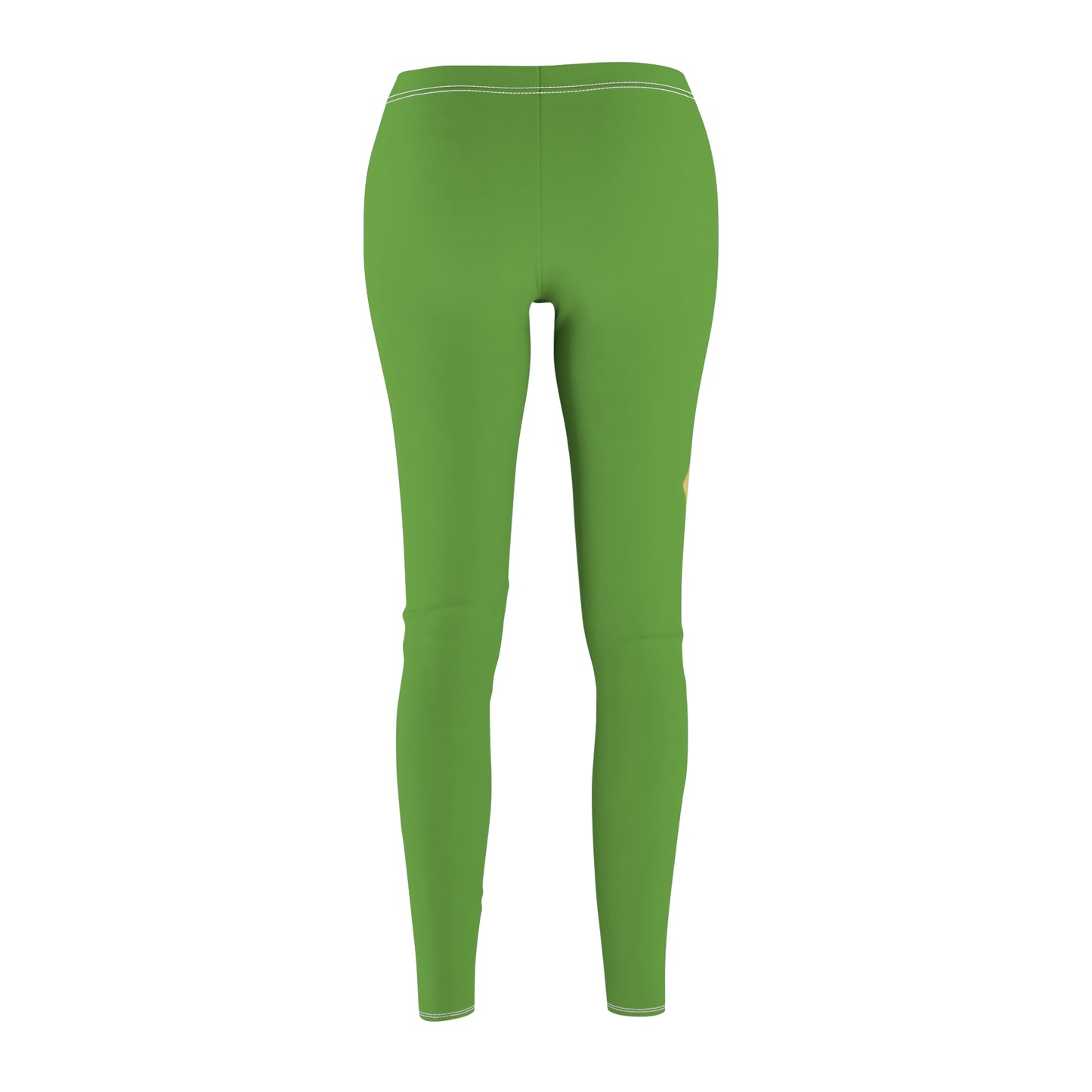 Women's Cut & Sew Casual Leggings, Green - Yellow Ribbon 'Bring Them Home Now' Art, by Chaia Malana