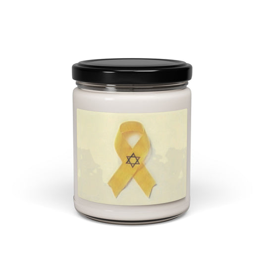 Soy Candle - Unbroken Hope Yellow Ribbon Star of David 9oz