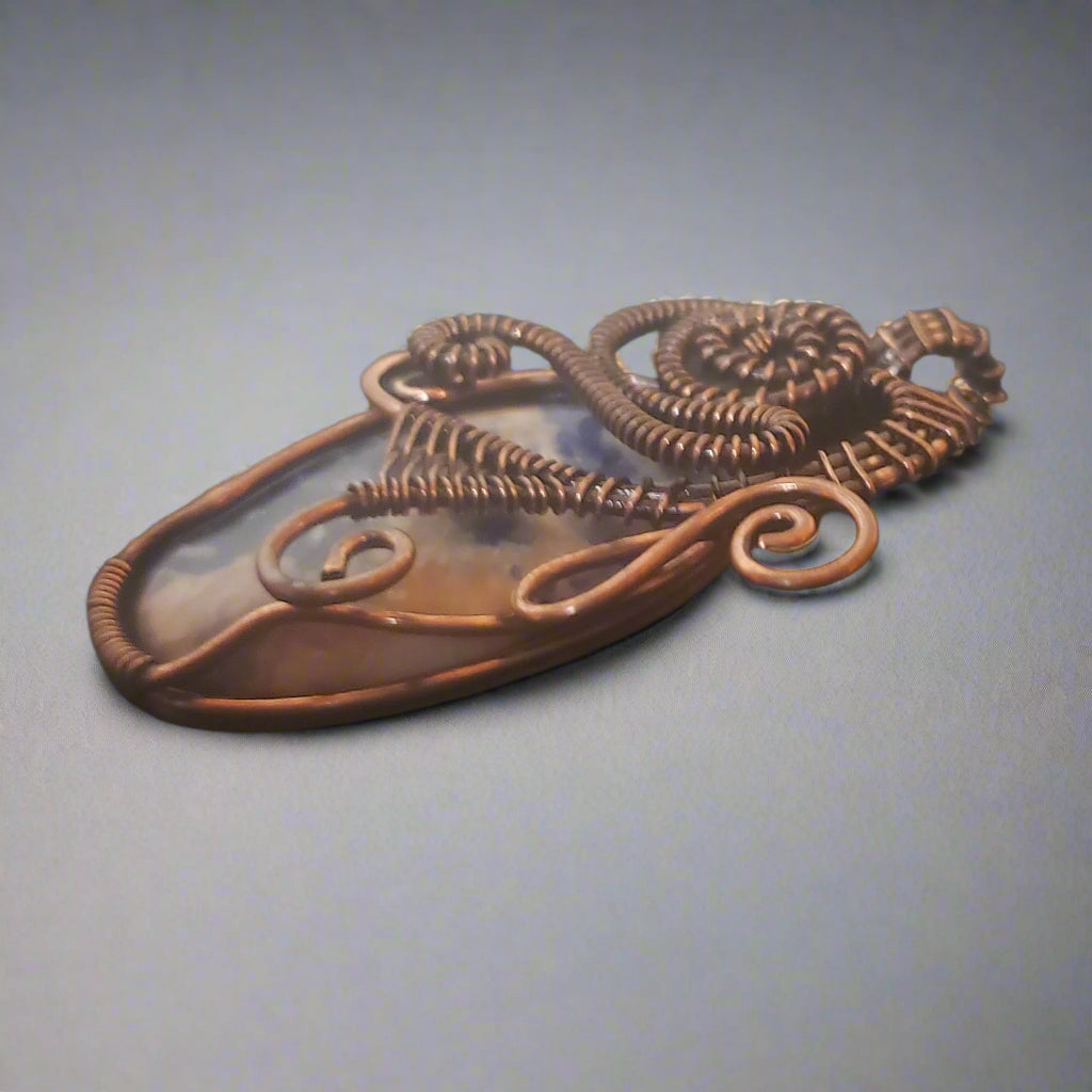 Copper Wire Wrapped Sodalite Pendant