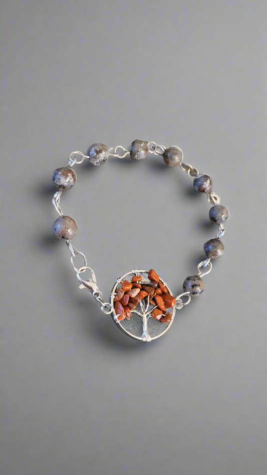 Flame Jasper Tree of Life Yuperlite Bracelet