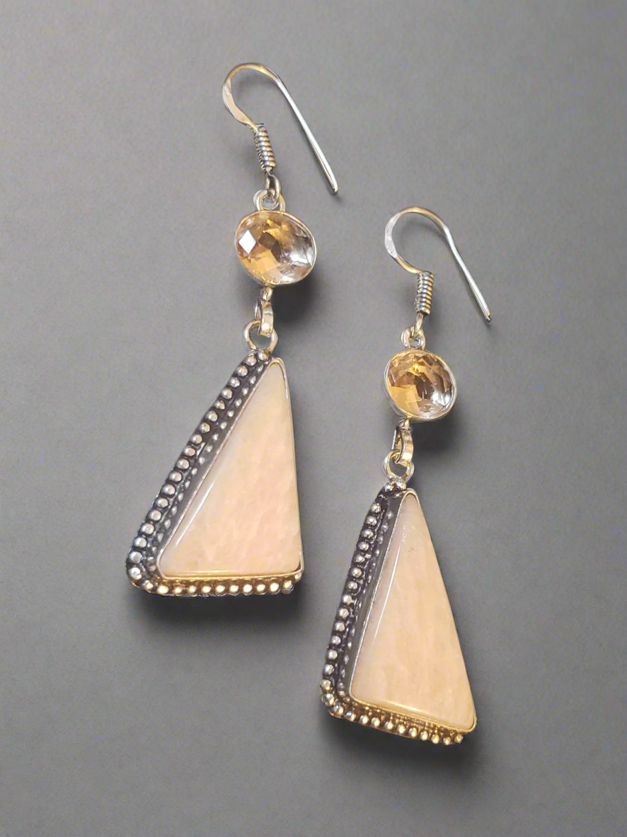 Sunstone & Citrine Earrings