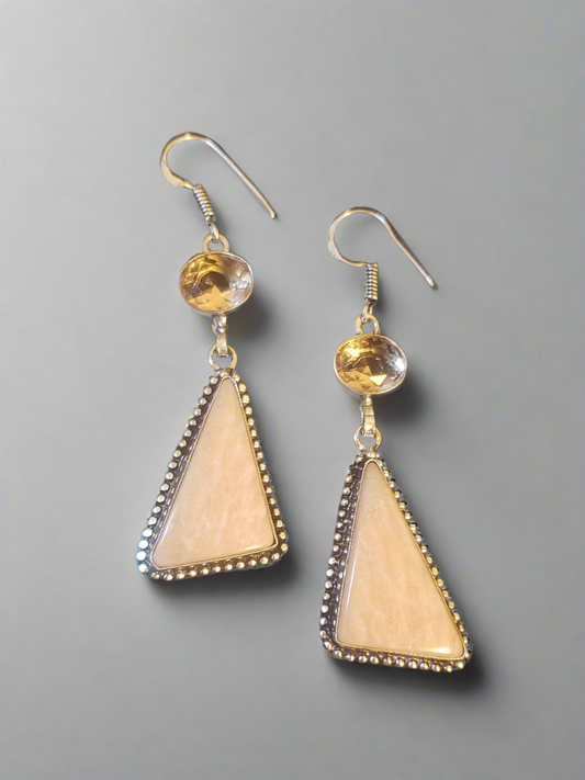 Sunstone & Citrine Earrings