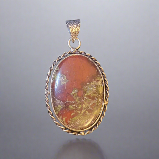 Dragons Blood Oval Stone in Sterling Silver