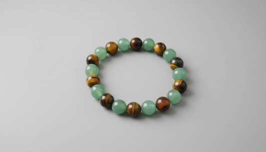 Green Aventurine & Tiger's Eye Beaded Bracelet
