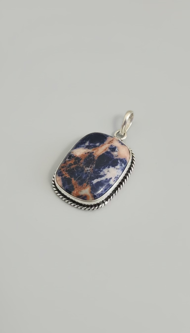 Sodalite in .925 Sterling Silver Pendant