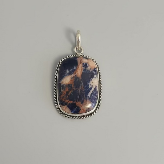Sodalite in .925 Sterling Silver Pendant