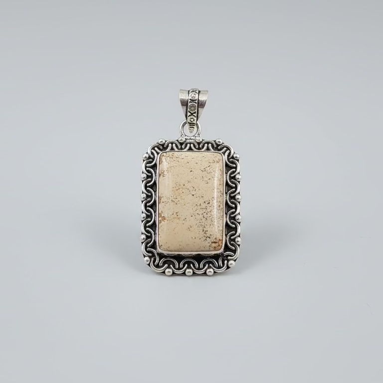Picture Jasper in .925 Sterling Silver Pendant